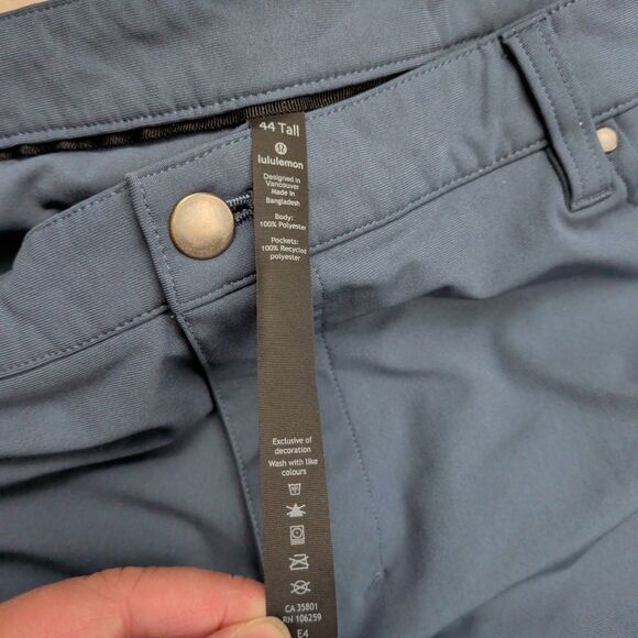 Lululemon ABC Pant Classic Warpstreme Mens 44x35 Tall Iron Blue Stretch M5970T - Picture 2 of 12